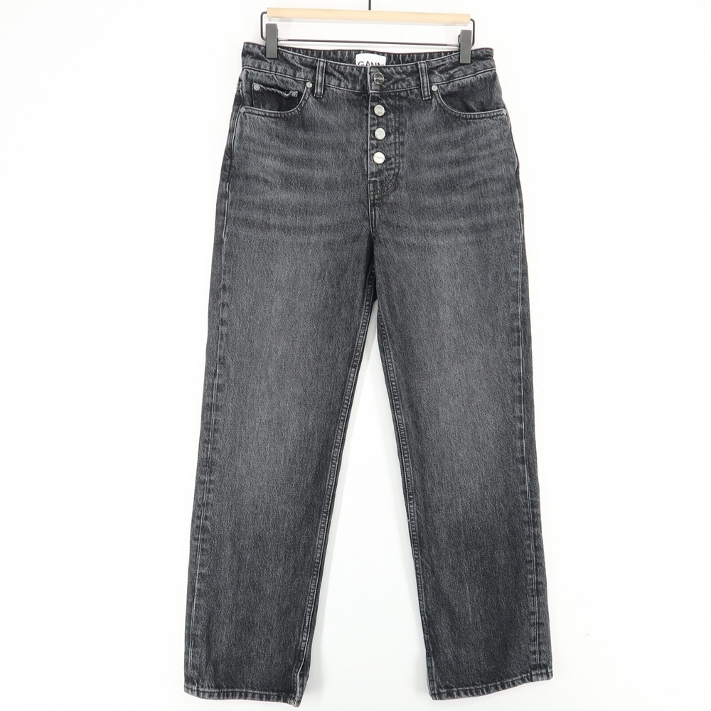 Ganni Black Straight Leg Jeans